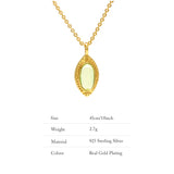 S925 Silver Green Agate Necklace for Woman Personalized Jewelry