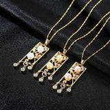 925 Silver Pearl Pendant Necklace Vintage Engraved Pattern Tassel Jewelry