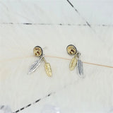 925 Sterling Silver Retro Feather Earrings