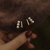 S925 Mermaid Pearl Ear Studs for Women Earrings