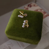 S925 Mermaid Pearl Ear Studs for Women Earrings