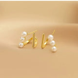 S925 Mermaid Pearl Ear Studs for Women Earrings