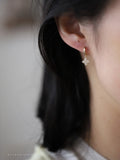 S925 Sterling Silver Micro Diamond Flower Ear Clasp & Earrings