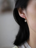 S925 Sterling Silver Micro Diamond Flower Ear Clasp & Earrings