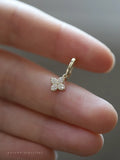 S925 Sterling Silver Micro Diamond Flower Ear Clasp & Earrings