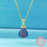S925 Silver Beetle Collarbone Necklace with Zircon Inlay