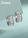S925 Sterling Silver Micro-Set Horse Eye Zirconia Arc Earrings Small
