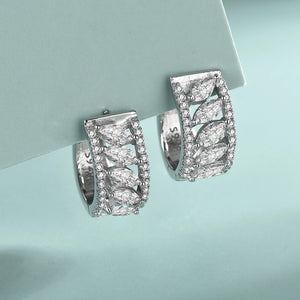 S925 Sterling Silver Micro-Set Horse Eye Zirconia Arc Earrings Small