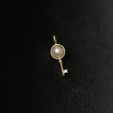 925 Silver Zircon Pearl Key Necklace for Women