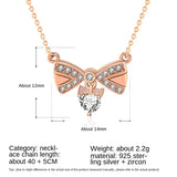 S925 Sterling Silver Micro-inlaid Zircon Bow Knot Necklace