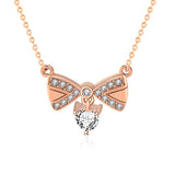 S925 Sterling Silver Micro-inlaid Zircon Bow Knot Necklace