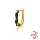 925 Silver Zircon Geometric Hoop Earrings