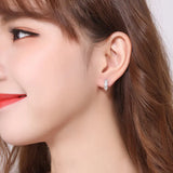 S925 Mini 10MM 3 Round Zircon Earrings Women Engagement Gift