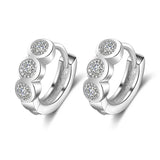 S925 Mini 10MM 3 Round Zircon Earrings Women Engagement Gift