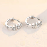 S925 Mini 10MM 3 Round Zircon Earrings Women Engagement Gift