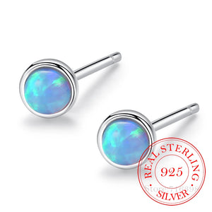 S925 Silver Mini Stud Earrings Kids 14K Plated Round Stone Gift Female