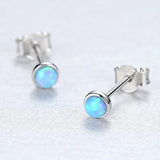 S925 Silver Mini Stud Earrings Kids 14K Plated Round Stone Gift Female