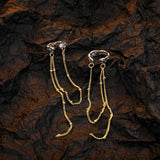 925 Silver Plated Clip Earrings Skin Texture No Ear Hole