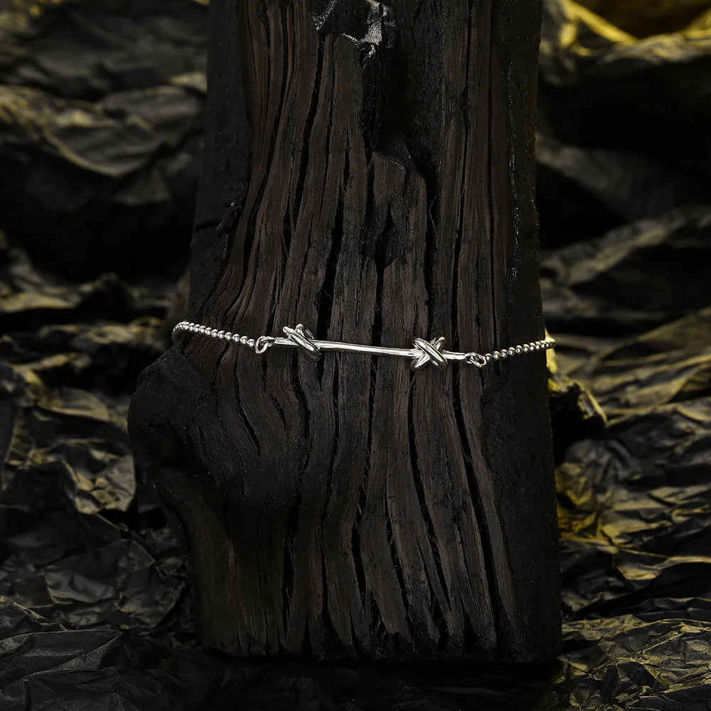 Vintage Platinum Plated Silver Bracelet - Knotted Fine Jewelry