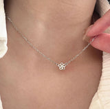 S925 Silver Plated Floral Necklace Sweet Accessory