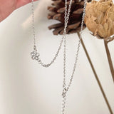 S925 Silver Plated Floral Necklace Sweet Accessory