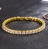 S925 Silver Moissanite Bracelet D 1CT Radiant Square Tennis for Wedding Party
