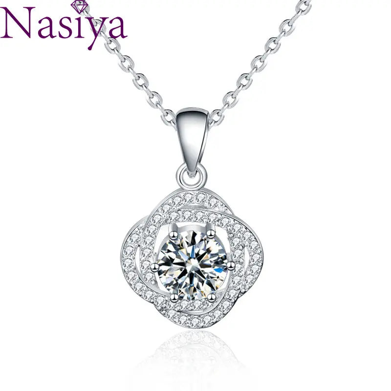 S925 Sterling Silver Moissanite Necklace Collarbone Necklace for Women