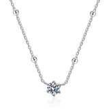 S925 Sterling Silver Moissanite Necklace Women 0.5ct D Moissanita Diamond