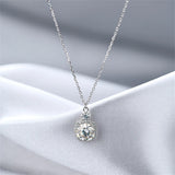 S925 Sterling Silver Moissanite Necklace Women Pendant Collarbone Chain