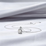 S925 Silver Moissanite Necklace Women Pendant Collarbone Chain Wedding