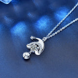 S925 Santa Claus Pendant Necklace Silver Moissanite Lady's Collarbone Ornament