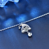 S925 Santa Claus Pendant Necklace Silver Moissanite Lady's Collarbone Ornament