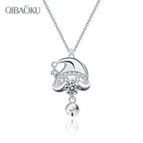 S925 Santa Claus Pendant Necklace Silver Moissanite Lady's Collarbone Ornament