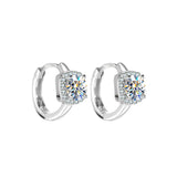 Sterling Silver Moissanite Ring Earrings for Men and Women