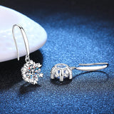 Sterling Silver Moissanite Stud Earrings Snowflake for Women