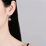 Sterling Silver Moissanite Stud Earrings Snowflake for Women