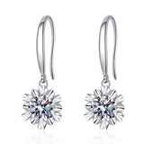 Sterling Silver Moissanite Stud Earrings Snowflake for Women