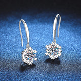 Sterling Silver Moissanite Stud Earrings Snowflake for Women
