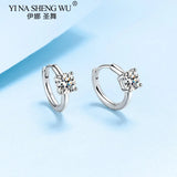 Sterling Silver Moissanite Earrings PT950 D 50 Pts