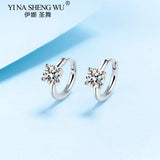 Sterling Silver Moissanite Earrings PT950 D 50 Pts