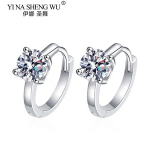Sterling Silver Moissanite Earrings PT950 D 50 Pts