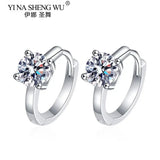 Sterling Silver Moissanite Earrings PT950 D 50 Pts