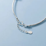 925 Silver Moon Crystal Pendant Bracelet for Women Student Teen Summer Jewelry