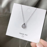 Moon Star Diamond Necklace 925 Silver Clavicle Chain Gift