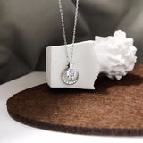 Moon Star Diamond Necklace 925 Silver Clavicle Chain Gift