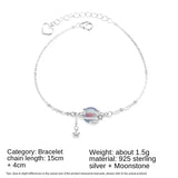 Sterling Silver Moonstone Planet Bracelet Elegant Dinner Jewelry