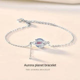 Sterling Silver Moonstone Planet Bracelet Elegant Dinner Jewelry