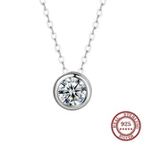 925 Silver Mosonite Round Pendant Necklace for Women