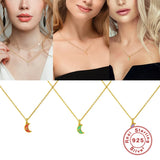 S925 Sterling Silver Multilayer Pendant Necklace Women
