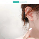 Sterling Silver Music Note Stud Earrings for Women Girls